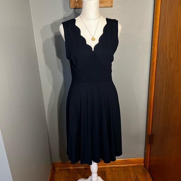 Altar'd State Dresses & Skirts - Altar’d State Navy Blue Scalloped Dress